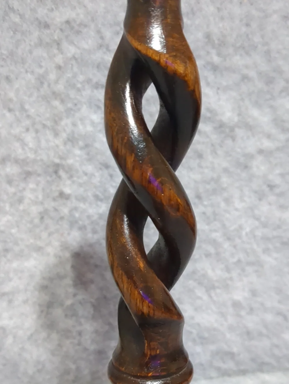 Antique English Open Barley Twist Candlesticks Candle Holder Oak